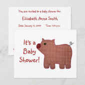 Cute Country Style Pink Play Baby shower Kaart (Voorkant / Achterkant)