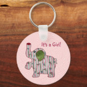 Cute Country Style Roze Elephant Baby Girl Sleutelhanger (Voorkant)