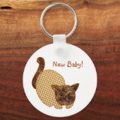Cute Country Style Yellow Cat New Baby Sleutelhanger (Voorkant)