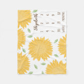 Cute Country Sunflower Baby Milestone Fleece Deken (Voorkant)