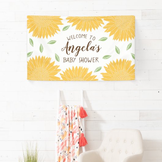 Cute Country Sunflower Baby shower Party Spandoek (Insitu)