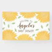 Cute Country Sunflower Baby shower Party Spandoek (Horizontaal)