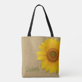 Cute Country Sunflower op Burlap Custom Tote Bag (Achterkant)