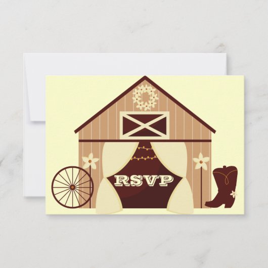 Cute Country Western Cowboy Wedding RSVP Card (Voorkant)