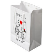 Cute Couple Cadeautas met Aangepaste Naam Tekst (Voorkant Gekanteld)