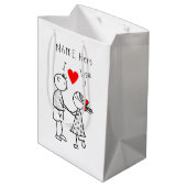 Cute Couple Cadeautas met Aangepaste Naam Tekst (Achterkant Gekanteld)