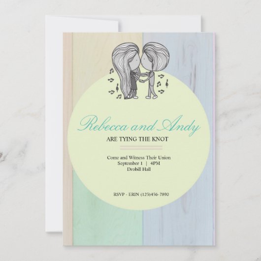 Cute Couple Dancing Wedding Invitation Kaart (Voorkant)