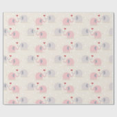 Cute Couple Elephant Love Patroon Cadeaupapier (Vlak)