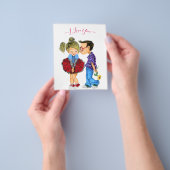 Cute Couple Flyer met tekst - Ik hou van jou (Hand)