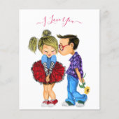 Cute Couple Flyer met tekst - Ik hou van jou (Voorkant)