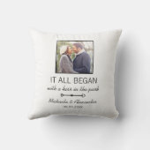 Cute Couple Foto Waar Het Alles Begon Quote Kussen (Achterkant)