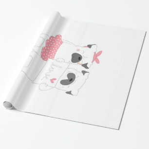 Cute Couple French Bulldog Love   HONDENLIEFHEBBER Cadeaupapier