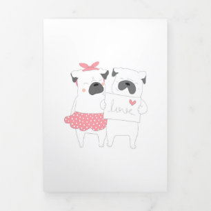 Cute Couple French Bulldog Love   HONDENLIEFHEBBER Drieluik Aankondiging