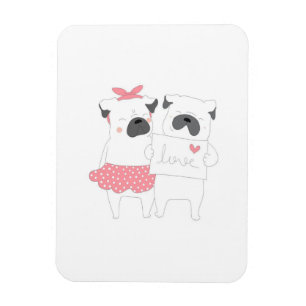 Cute Couple French Bulldog Love   HONDENLIEFHEBBER Magneet