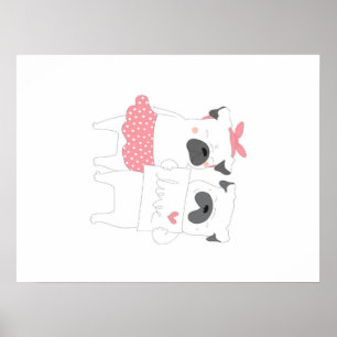 Cute Couple French Bulldog Love HONDENLIEFHEBBER Poster