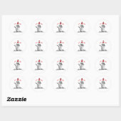 Cute couple harten en hallo groeten ronde sticker (Vel)