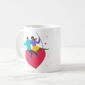 Cute Couple Heart Illustration Romantic Gift Koffiemok (Voorkant links)