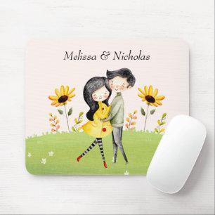 Cute Couple Hugging in a Field Muismat
