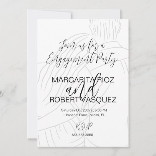 Cute Couple Hugging Script Engagement Party Kaart (Voorkant)