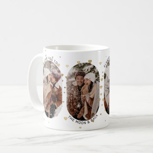 Cute Couple 'I Love You' 4 Foto Collage Koffiemok (Voorkant links)