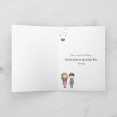Cute Couple in Love Romance Valentines Day Card Kaart (Binnen)