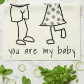 Cute Couple Keukenhanddoek - Aangepaste tekst (Gevouwen)