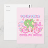 Cute Couple Kikker - Samen tot we Krijten Briefkaart (Voorkant / Achterkant)