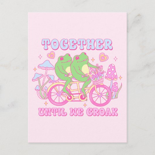 Cute Couple Kikker - Samen tot we Kwijlen Briefkaart (Voorkant)