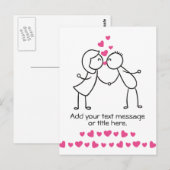 Cute Couple Kissing Add Jouw tekst Briefkaart (Voorkant / Achterkant)