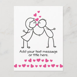Cute Couple Kissing Add Jouw tekst Briefkaart