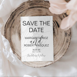 Cute Couple Knuffel Script Save the Date Kaart