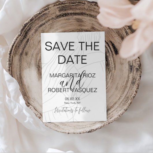 Cute Couple Knuffel Script Save the Date Kaart