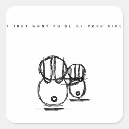 Cute Couple Konijn Sticker