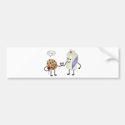 Cute Couple - Milk and Cookie Bumpersticker (Voorkant)