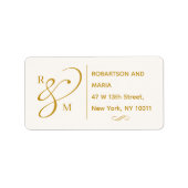 Cute Couple Monogram Return Address Label (Voorkant)