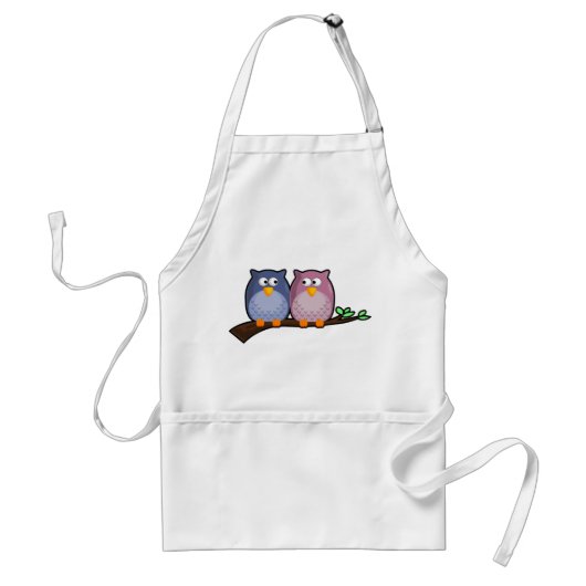 Cute Couple Owls Apron Standaard Schort (Voorkant)