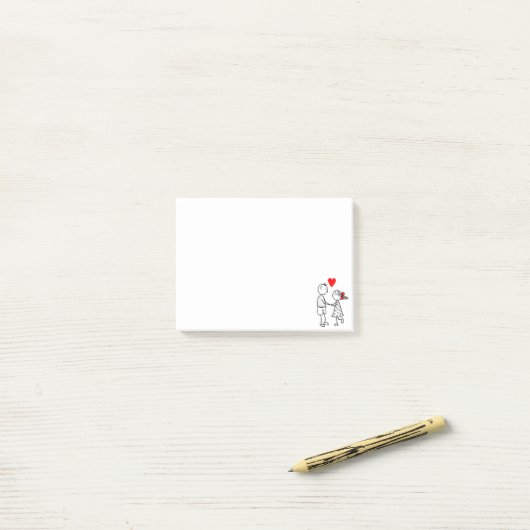 Cute Couple Post-it® Notities Notes (Op bureau)