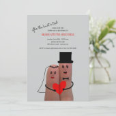 Cute Couple Post Wedding Brunch Kaart (Staand voorkant)