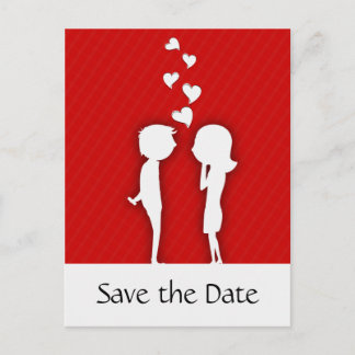 Cute Couple Save the Date Wedding Announding Aankondigingskaart