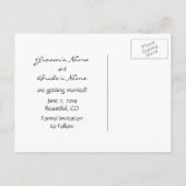 Cute Couple Save the Date Wedding Announding Aankondigingskaart (Achterkant)