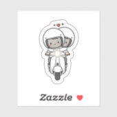 Cute Couple Scooter Trip | Romantic Travel Love  Sticker (Vel)