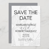 Cute Couple Script Save the Date Kaart (Voorkant / Achterkant)