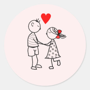 Cute Couple Sticker - Romantic Love - Painting