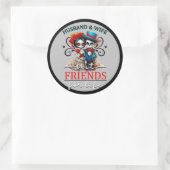 Cute Couple Suiker Schedel Ronde Sticker (Tas)