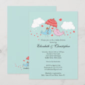 Cute Couple Tortelduifjes Baby shower Kaart (Voorkant / Achterkant)