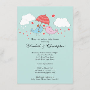Cute Couple Tortelduifjes Baby shower Kaart