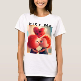 Cute Couple Valentijn (Kus me) T-shirt