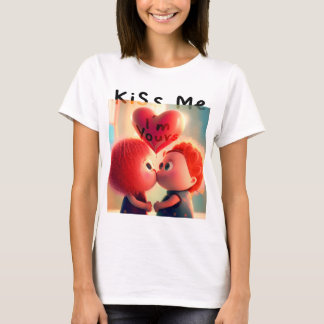 Cute Couple Valentijn (Kus me) T-shirt