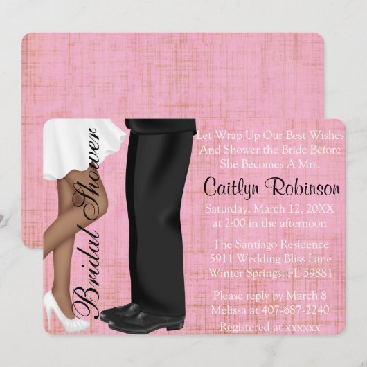 Cute Couple Verloving/Bridal Shower Invitation Kaart (Voorkant / Achterkant)