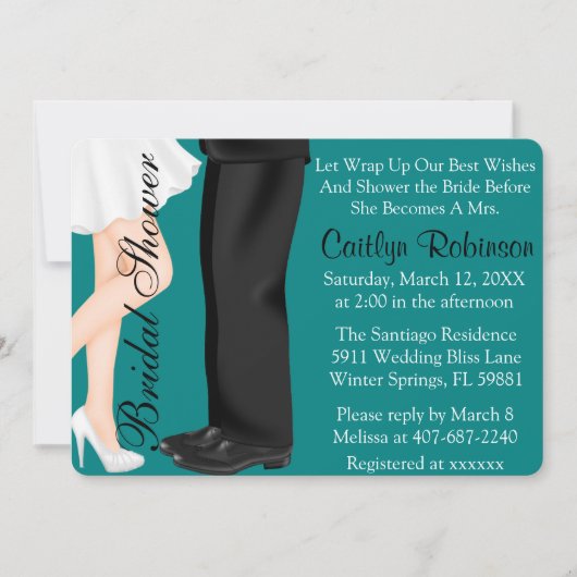 Cute Couple Verloving/Bridal Shower Invitation Kaart (Voorkant)